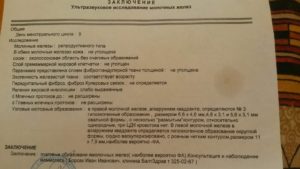 Заключение узи молочных желез
