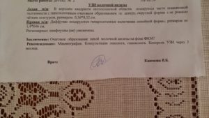 Узи молочных желез заключение образец