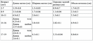 Нормальные размеры матки и яичников по узи у рожавшей женщины