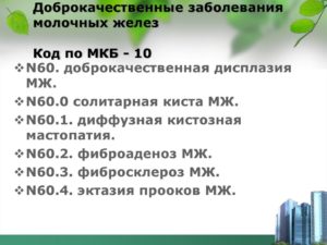 Киста молочной железы код по мкб 10